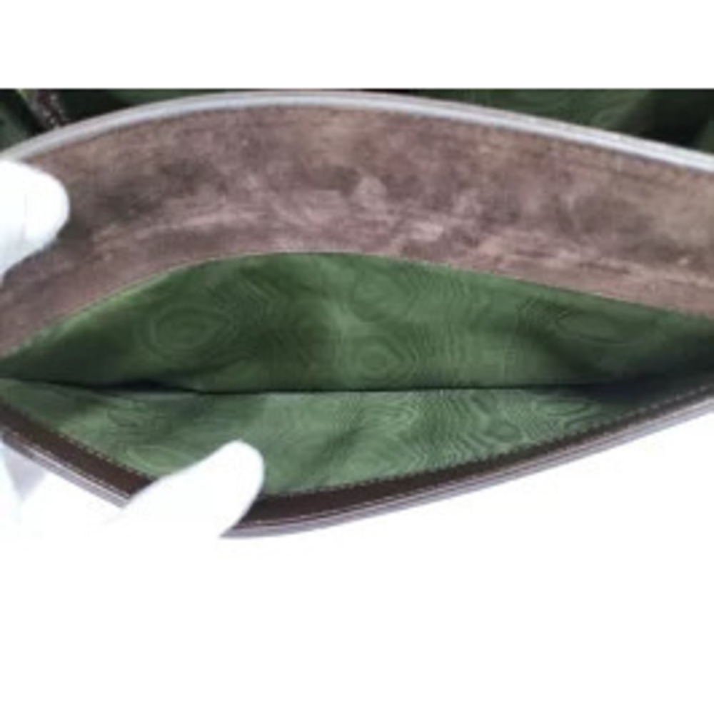 GUCCI Shoulder Bag GG Logo Suede Dark Brown - Picture 9 of 9